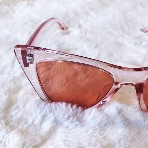 Kiara Clear Pink Full Rim Cat Eye Sunglasses - Picture 6 of 9